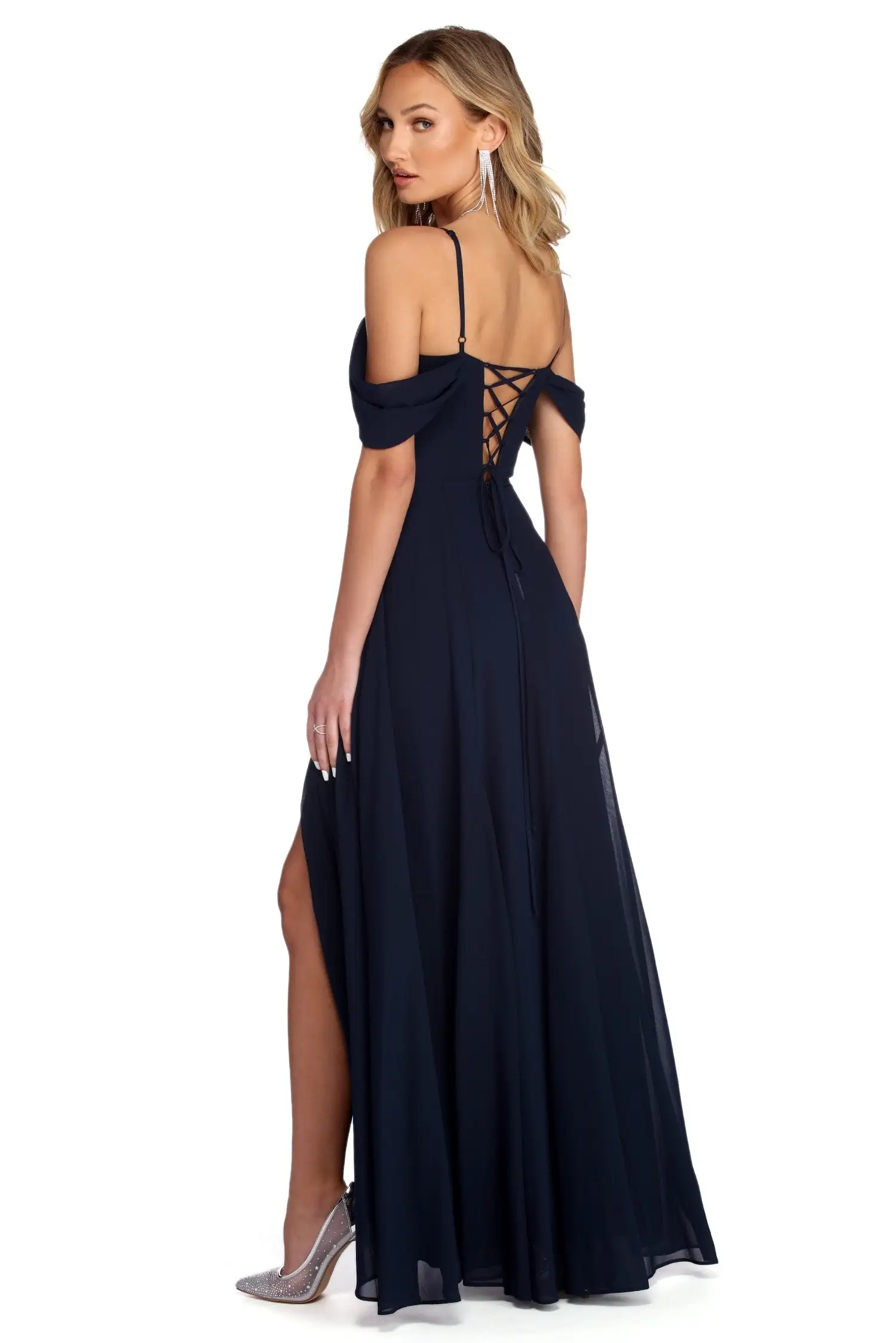 Windsor. Vanessa Formal Chiffon Lattice Dress 4 Windsor. Vanessa Formal Chiffon Lattice Dress - Image 2