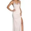 Windsor. Kenzie High Slit Satin Dress