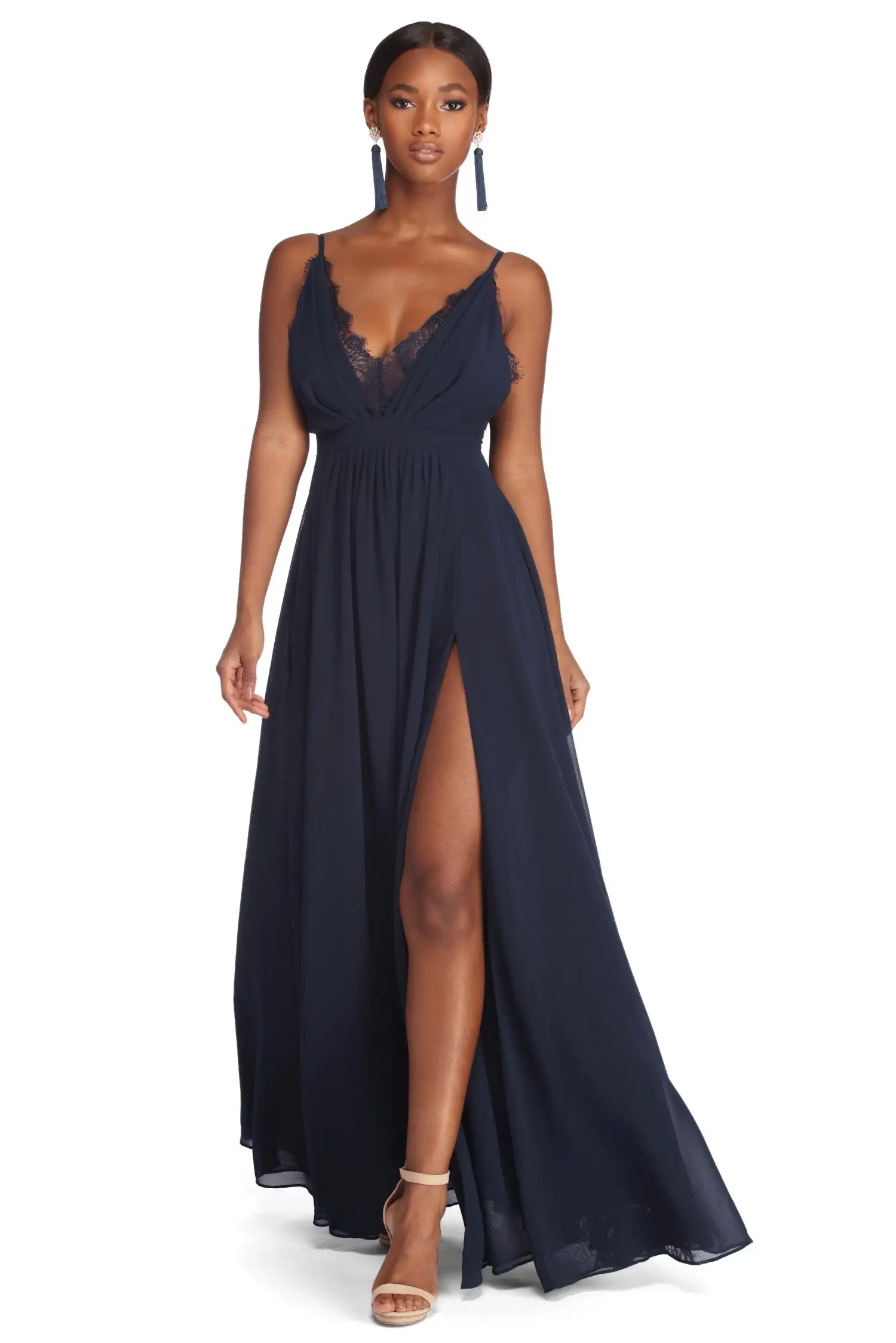 Windsor. Angelique Formal High Slit Lace Dress 7 Windsor. Angelique Formal High Slit Lace Dress - Image 5