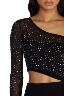 Windsor. Bria Formal One Shoulder Heat Stone Dress -Formal Dresses Online Shop 05002 6413 4