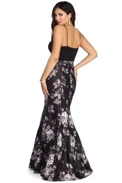 Windsor. Kiki Formal Floral Satin Dress -Formal Dresses Online Shop 05002 6443 3