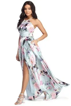 Windsor. Jen Formal Floral Satin Dress