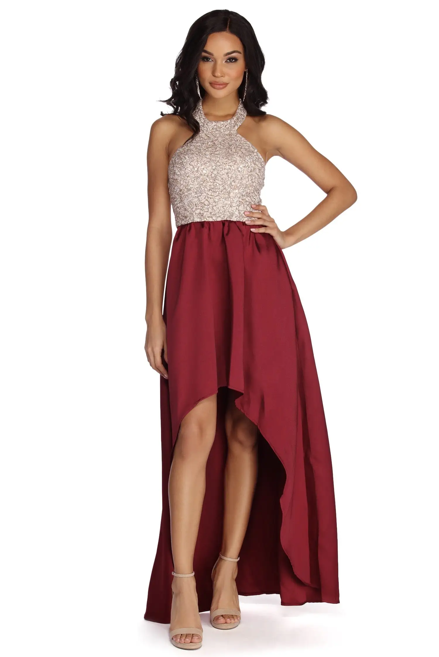 Windsor. Kaia Formal High Low Taffeta Dress 3 Windsor. Kaia Formal High Low Taffeta Dress