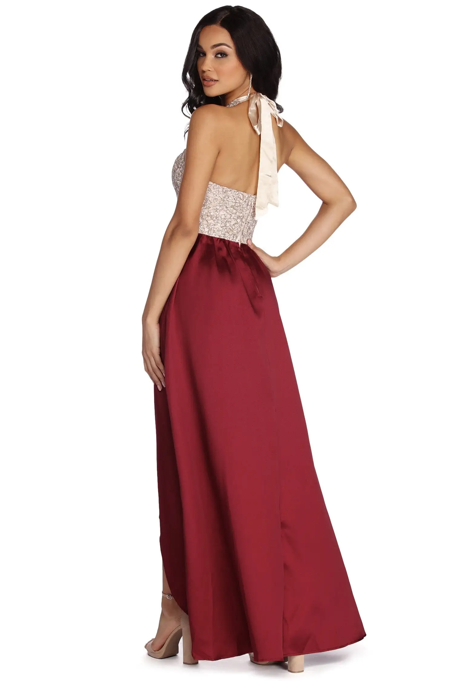 Windsor. Kaia Formal High Low Taffeta Dress 5 Windsor. Kaia Formal High Low Taffeta Dress - Image 3