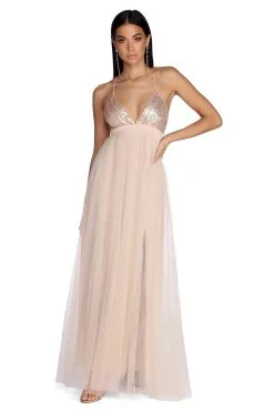 Windsor. Alaina Formal Tulle And Sequin Dress
