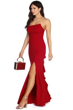 Windsor. PLACEHOLDER - Helene Formal Strapless Ruffle Dress