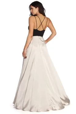 Windsor. Celine Formal Wrap Satin Dress -Formal Dresses Online Shop 05002 6713 3