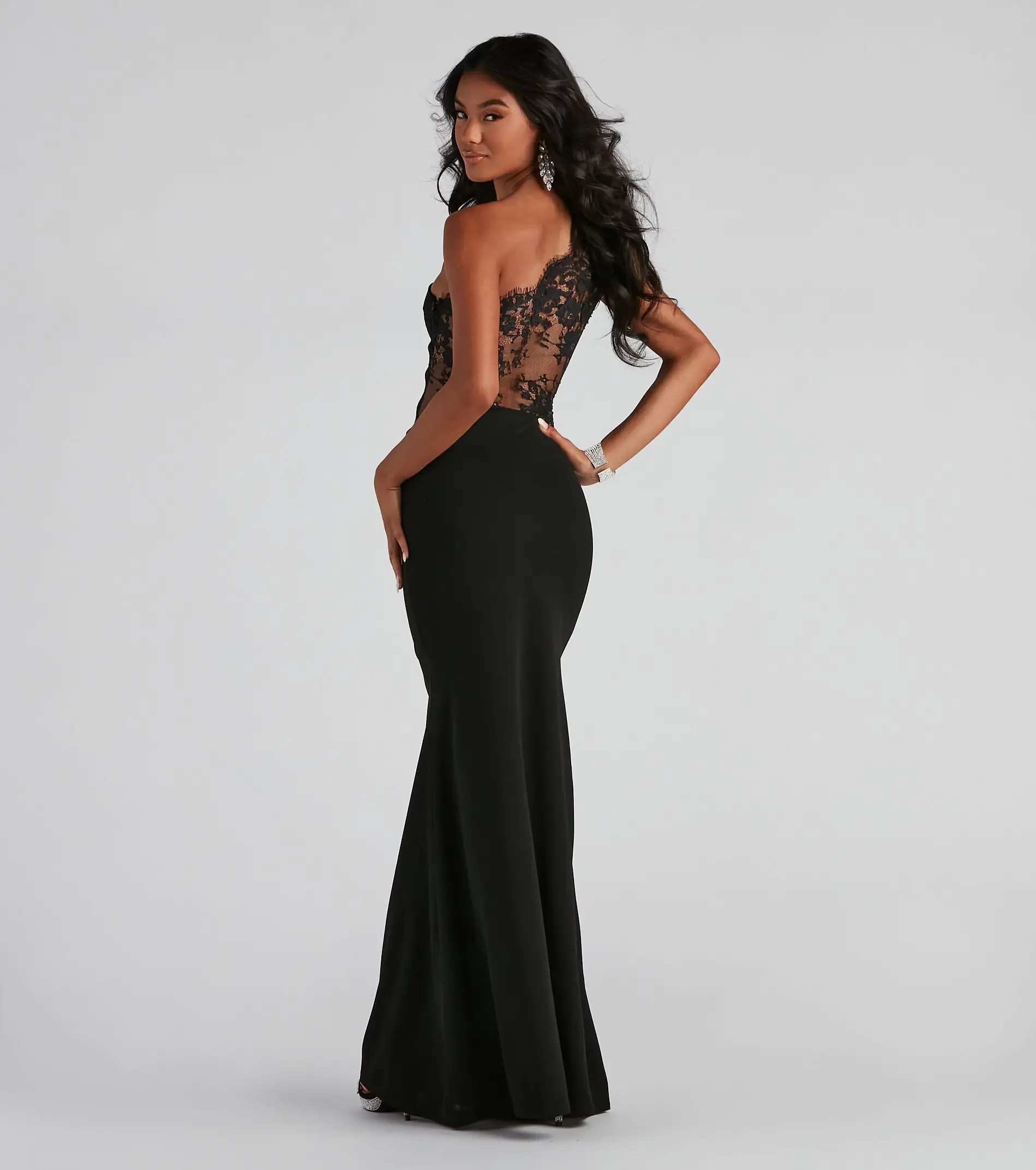 Windsor. Mara Crepe One Shoulder Gown 3 Windsor. Mara Crepe One Shoulder Gown