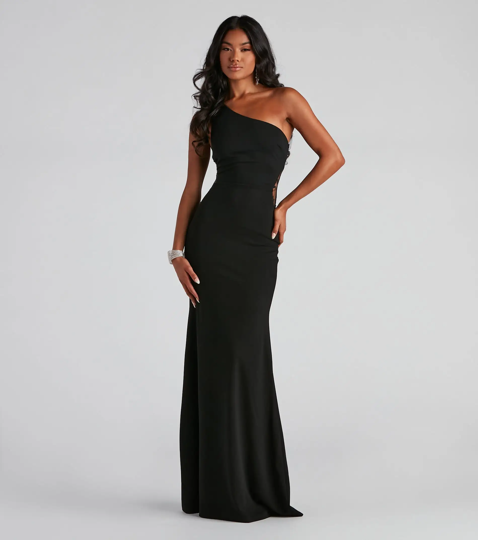 Windsor. Mara Crepe One Shoulder Gown 4 Windsor. Mara Crepe One Shoulder Gown - Image 2
