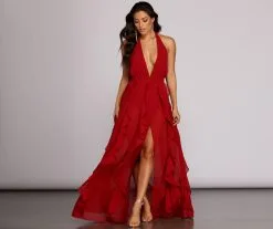 Windsor. Delena Formal Chiffon Tendril Dress -Formal Dresses Online Shop 05002 6763 3