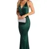 Windsor. Evelina Plunging Formal Satin Dress -Formal Dresses Online Shop 05002 6797 1
