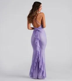 Windsor. Linda Formal Glitter Ruffled Dress -Formal Dresses Online Shop 05002 6801 2