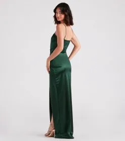 Windsor. Mayra Formal Satin Slit Long Dress -Formal Dresses Online Shop 05002 6832 2 238d1766 e682 47c4 a902 abe39e798724