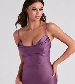 Windsor. Melina Cowl Neck High Slit Formal Dress -Formal Dresses Online Shop 05002 6860 4