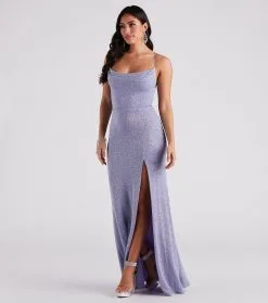 Windsor. Doria Formal High Slit Glitter Dress -Formal Dresses Online Shop 05002 6930 3