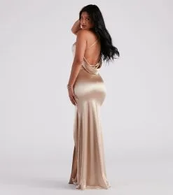 Windsor. Ilya Satin Backless Mermaid Dress