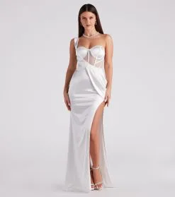 Windsor. Lo Formal One-Shoulder Satin Corset Dress -Formal Dresses Online Shop 05002 6935 1
