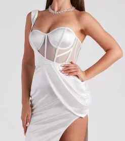 Windsor. Lo Formal One-Shoulder Satin Corset Dress -Formal Dresses Online Shop 05002 6935 4