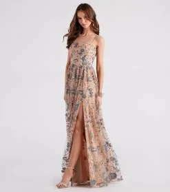 Windsor. Genevieve Floral Embroidered Formal Dress -Formal Dresses Online Shop 05002 7018 3