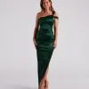 Windsor. Angela Formal Satin One Shoulder Long Dress