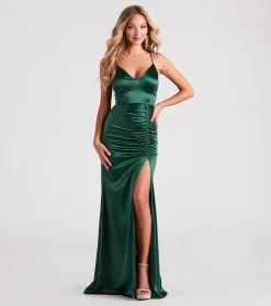 Windsor. Abigail Ruched Satin Mermaid Dress -Formal Dresses Online Shop 05002 7049 1 8dc2c396 19d1 4d58 a50f 801ebba1d3dd