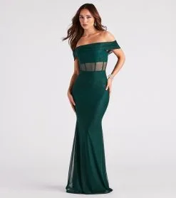 Windsor. Alice Formal Glitter Off The Shoulder Dress -Formal Dresses Online Shop 05002 7070 1