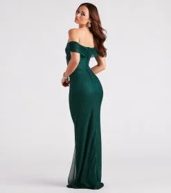 Windsor. Alice Formal Glitter Off The Shoulder Dress -Formal Dresses Online Shop 05002 7070 2