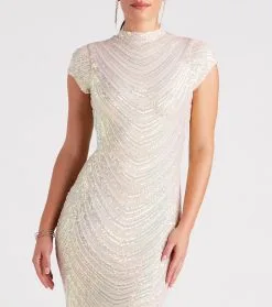 Windsor. Justine Formal Sequin Mock Neck Mermaid Dress -Formal Dresses Online Shop 05002 7084 4