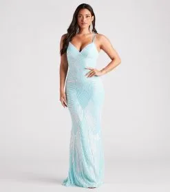 Windsor. Lyanna Formal Iridescent Sequin Mermaid Dress -Formal Dresses Online Shop 05002 7088 1