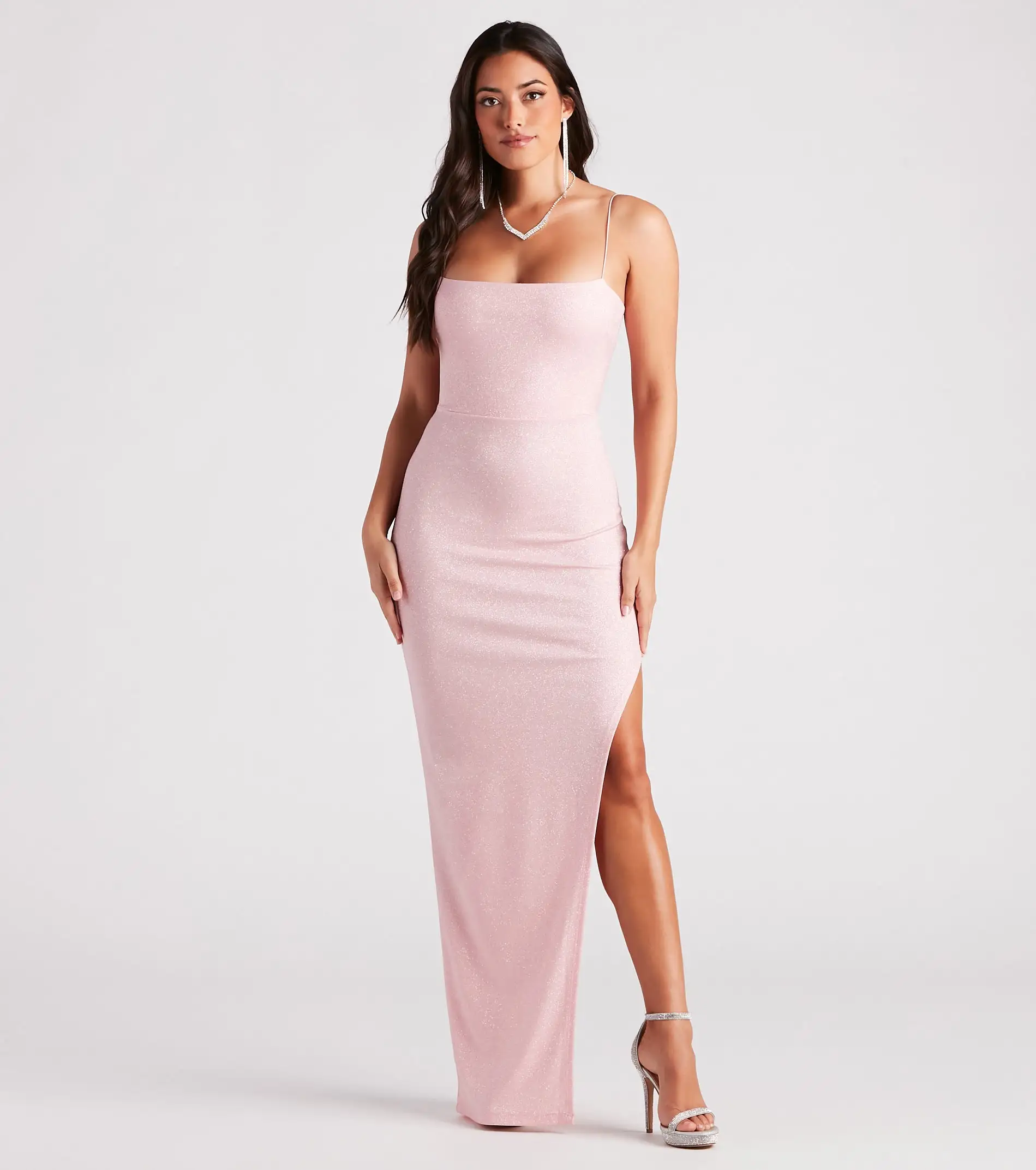 Windsor. Mckayla Formal Glitter Strappy Back Dress 3 Windsor. Mckayla Formal Glitter Strappy Back Dress