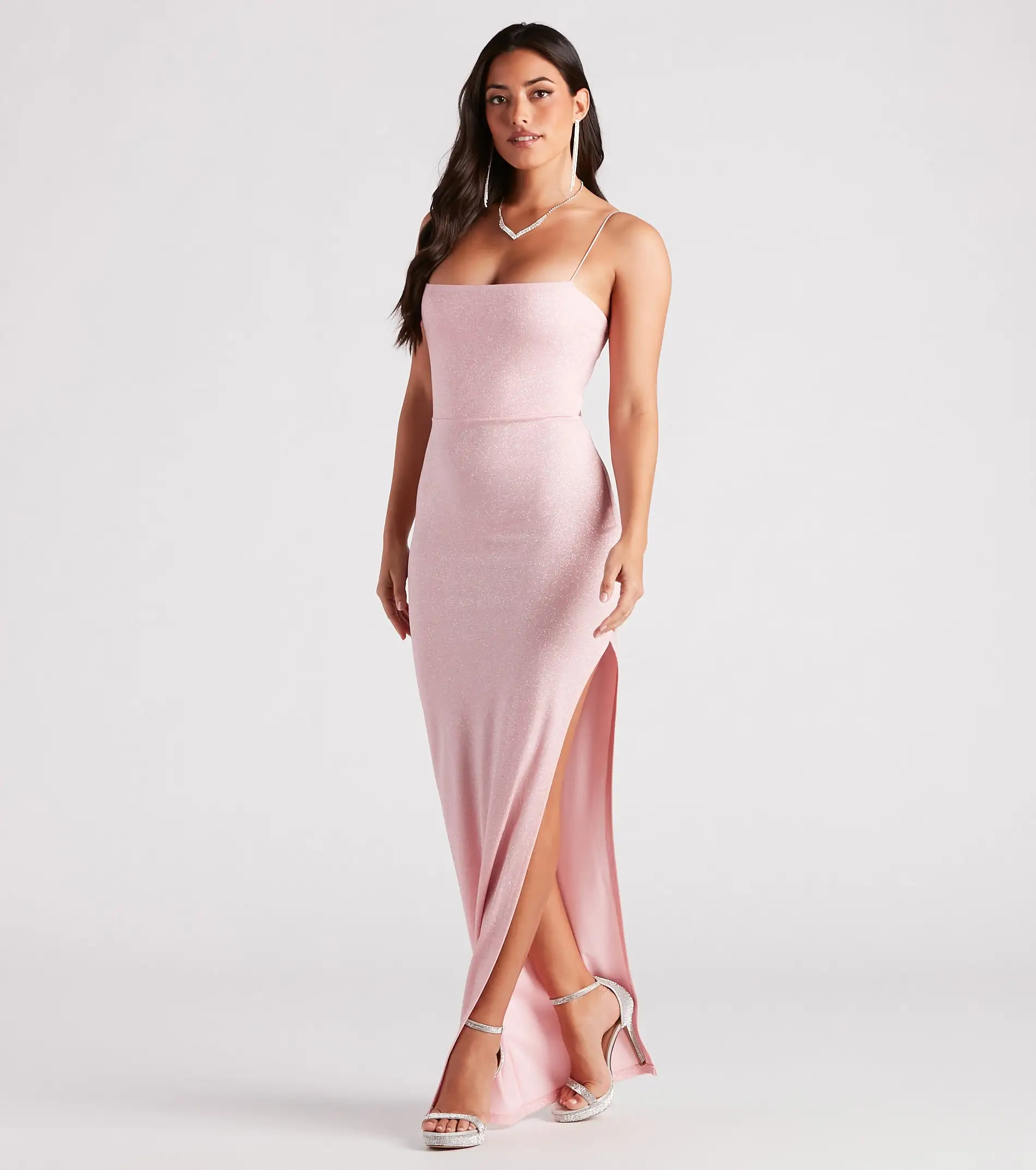 Windsor. Mckayla Formal Glitter Strappy Back Dress 5 Windsor. Mckayla Formal Glitter Strappy Back Dress - Image 3