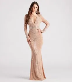 Windsor. Jennie Formal Rhinestone Long Dress