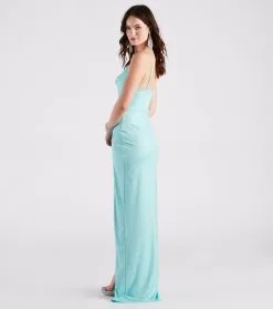 Windsor. Shelly High Slit Glitter Knit Formal Dress 15 Windsor. Shelly High Slit Glitter Knit Formal Dress -Formal Dresses Online Shop 05002 7182 2