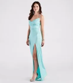 Windsor. Shelly High Slit Glitter Knit Formal Dress 16 Windsor. Shelly High Slit Glitter Knit Formal Dress -Formal Dresses Online Shop 05002 7182 3