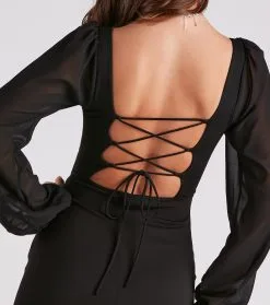 Windsor. Penny Formal Crepe Lace-Up Slit Dress 9 Windsor. Penny Formal Crepe Lace-Up Slit Dress -Formal Dresses Online Shop 05002 7206 4 1