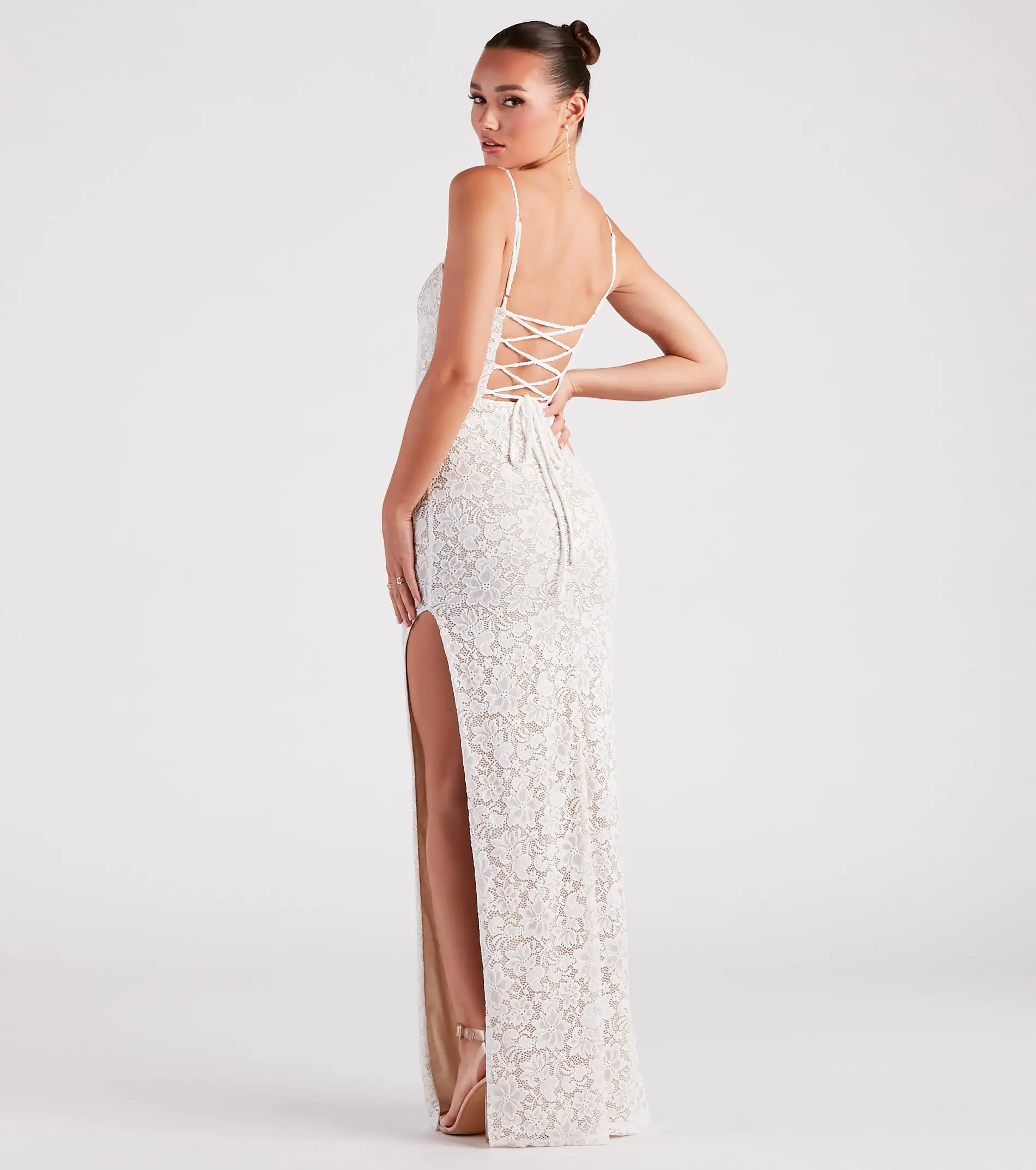 Windsor. Daphne Formal Lace Slit Long Dress 4 Windsor. Daphne Formal Lace Slit Long Dress - Image 2