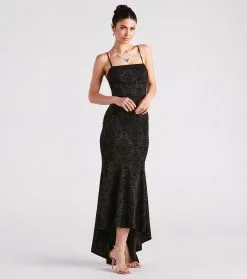 Windsor. Liyah Formal Velvet Ruffle Dress -Formal Dresses Online Shop 05002 7362 3