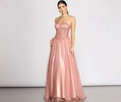 Windsor. Jaime Floral Mesh Ball Gown