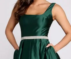 Windsor. Yenni Satin Rhinestone Trim Ball Gown -Formal Dresses Online Shop 05004 0097 3