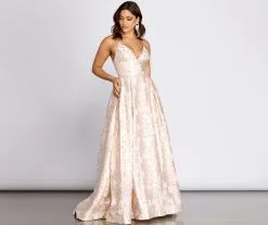 Windsor. Jessica Brocade Floral Ball Gown