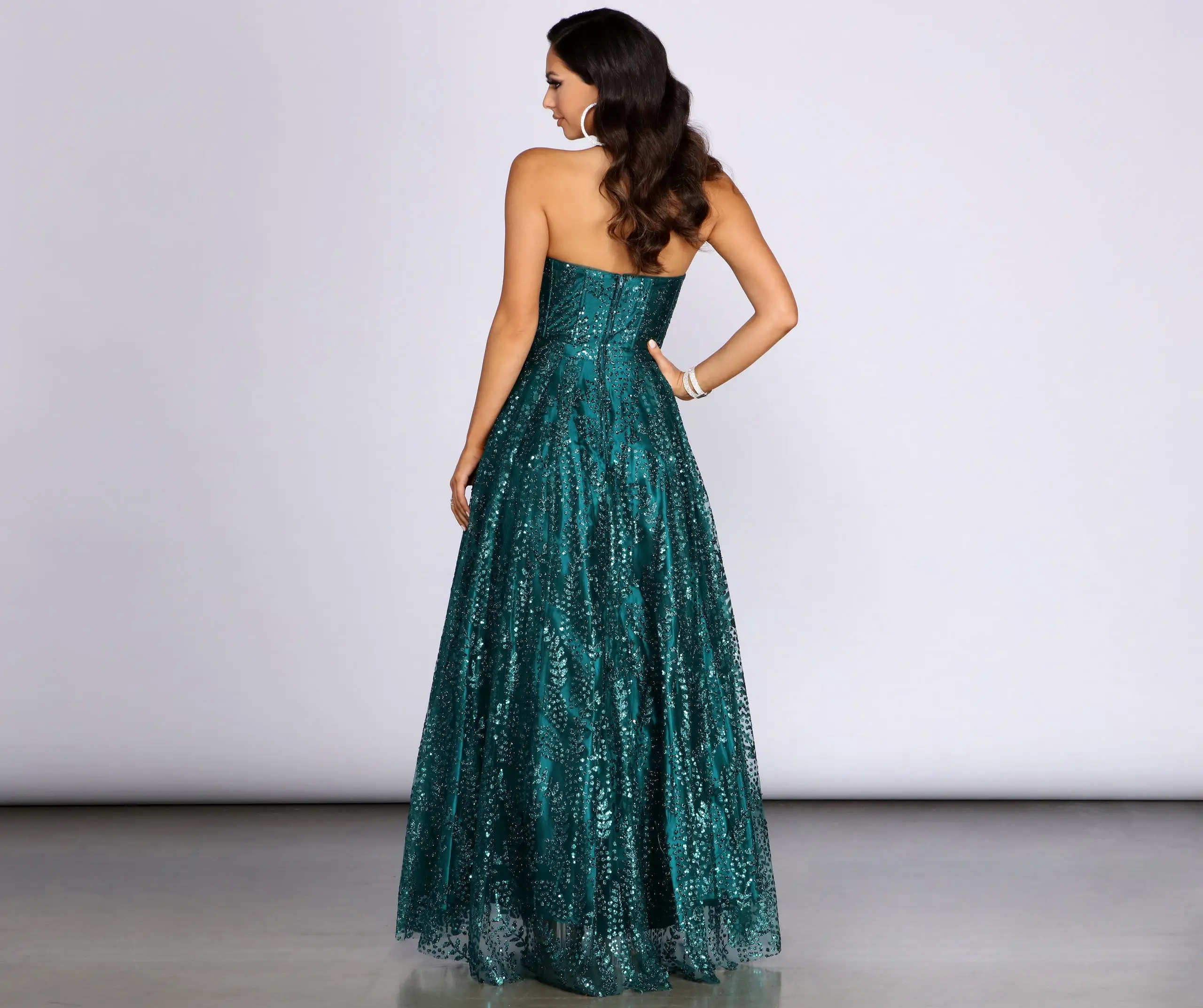 Windsor. Rae Strapless Glitter Ball Gown 4 Windsor. Rae Strapless Glitter Ball Gown - Image 2