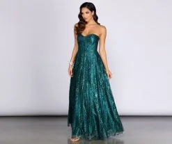 Windsor. Rae Strapless Glitter Ball Gown 9 Windsor. Rae Strapless Glitter Ball Gown -Formal Dresses Online Shop 05004 0109 4