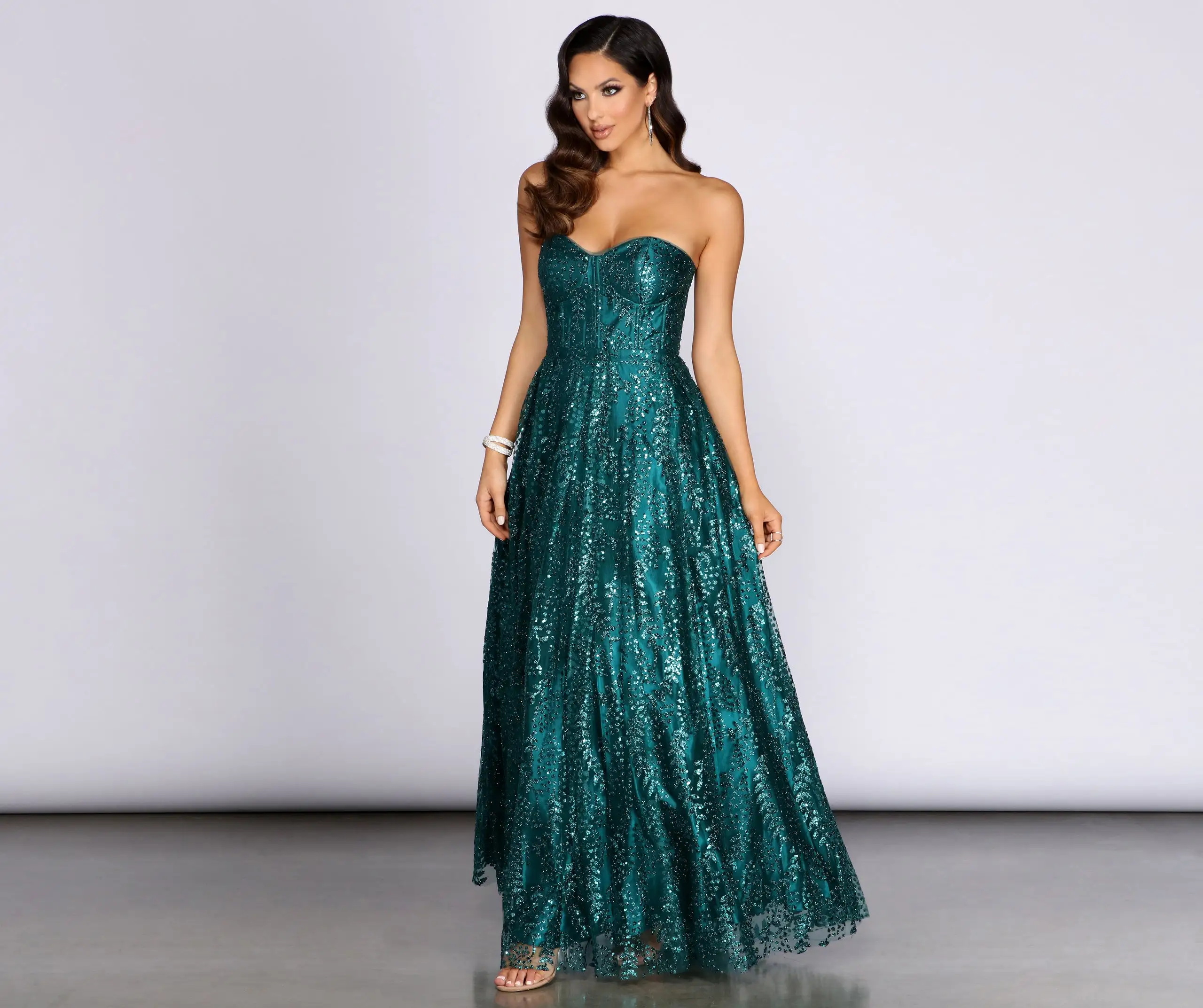 Windsor. Rae Strapless Glitter Ball Gown 6 Windsor. Rae Strapless Glitter Ball Gown - Image 4
