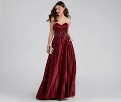 Windsor. Ellie Lace-Up Sequin Ball Gown