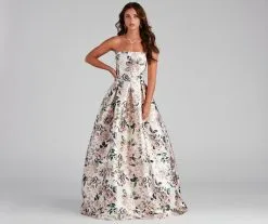 Windsor. Holland Strapless Floral Ball Gown
