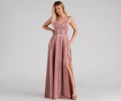 Windsor. Noelle Formal Woven Glitter Ball Gown