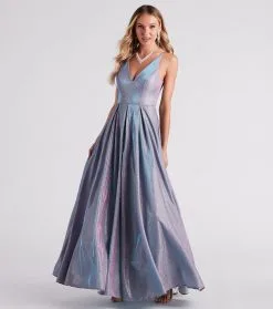 Windsor. Delaney Iridescent Glitter Woven Ball Gown