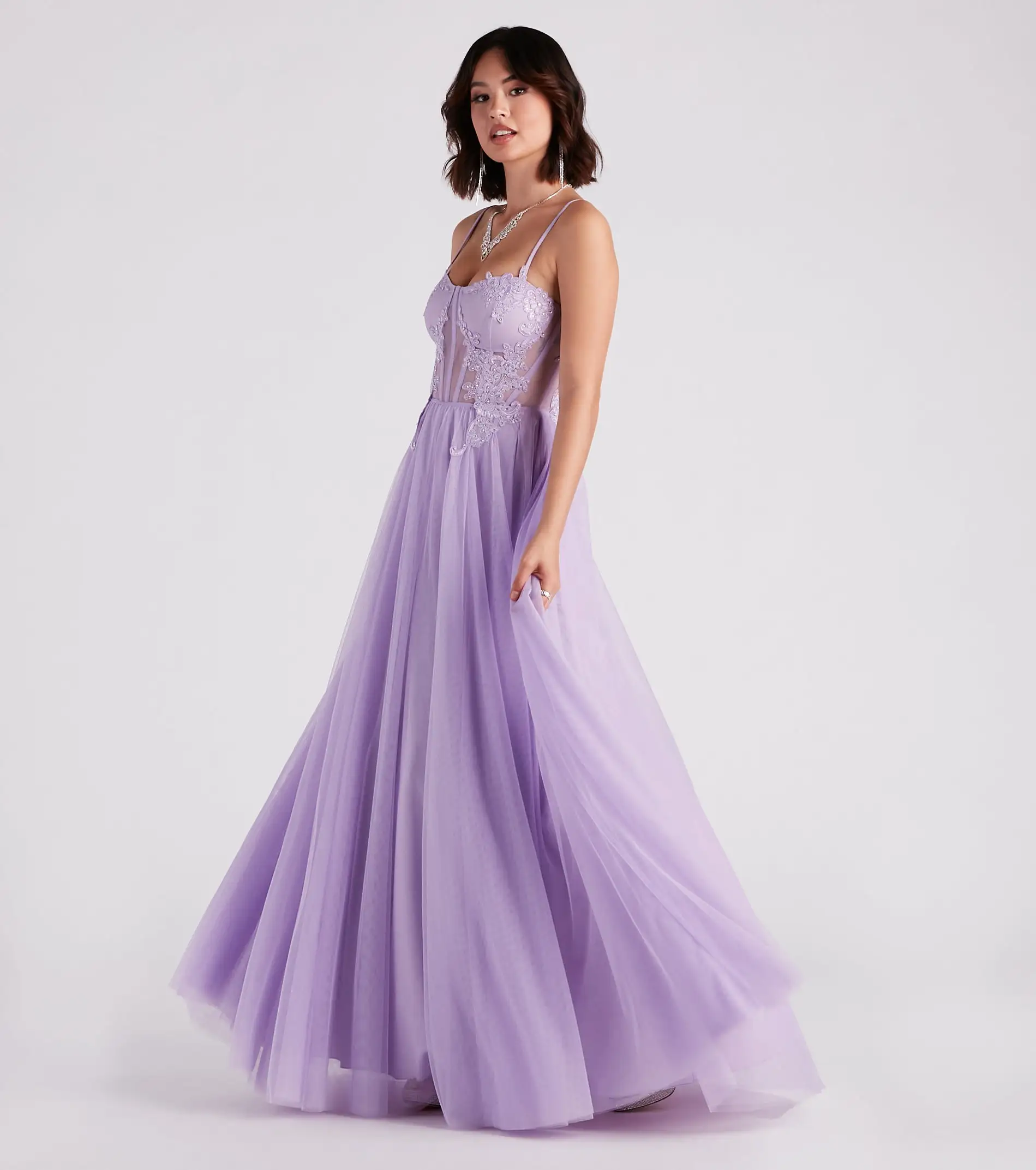 Windsor. Alexandra Rhinestone Embroidered Tulle Ball Gown 9 Windsor. Alexandra Rhinestone Embroidered Tulle Ball Gown - Image 7