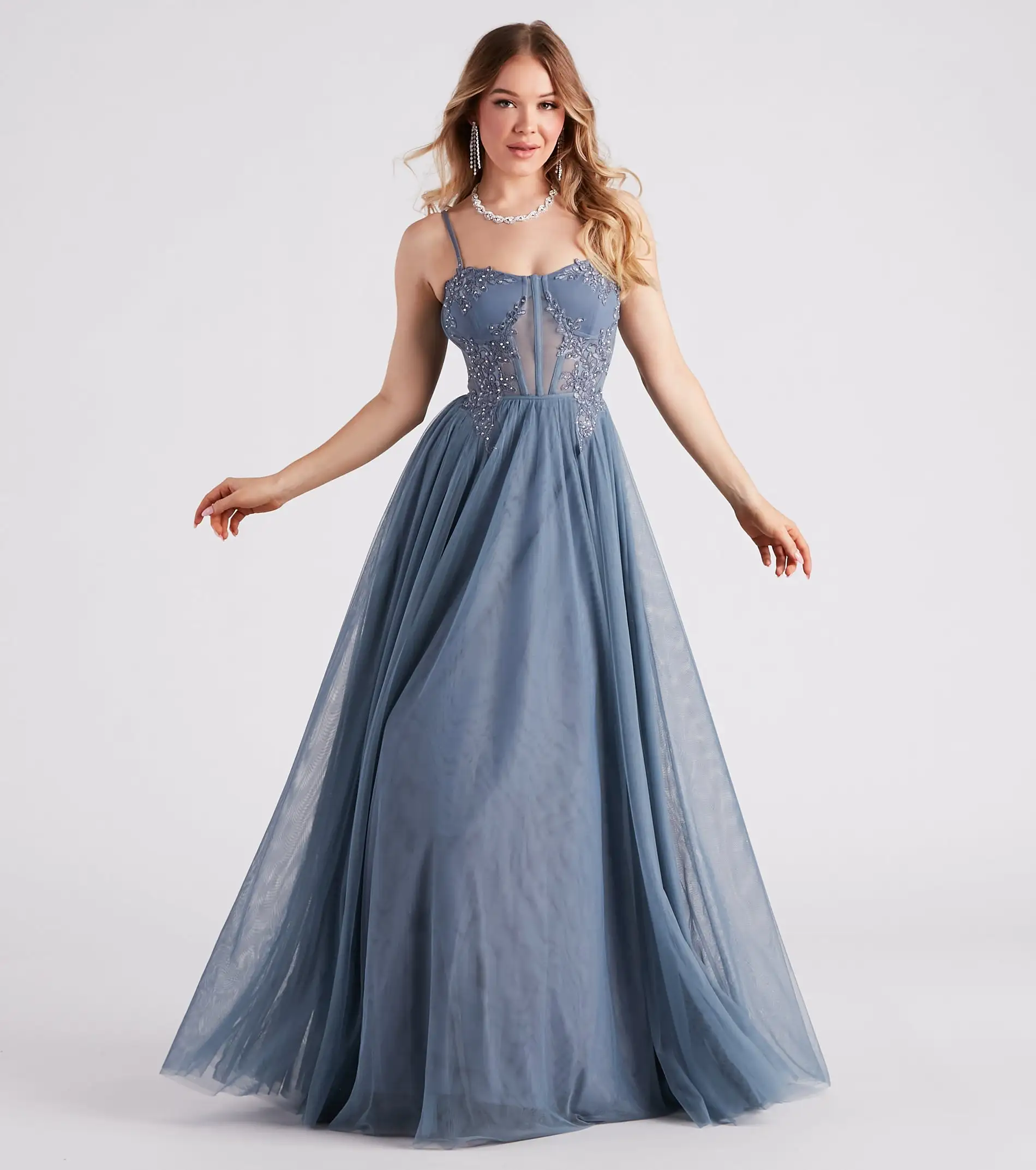 Windsor. Alexandra Rhinestone Embroidered Tulle Ball Gown 12 Windsor. Alexandra Rhinestone Embroidered Tulle Ball Gown - Image 10