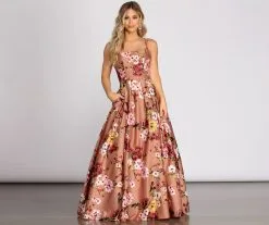 Windsor. Magdalena Satin Floral Gown